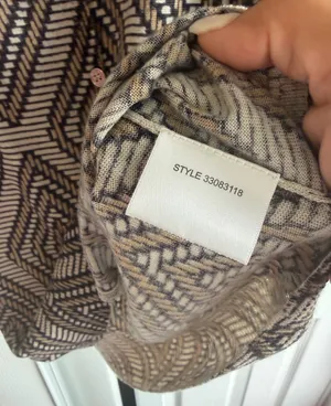 Tory Burch Button Up Cardigan Women's Geometric Sleeve Stretch 100% Wool Size:L thumbnail 8