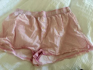 Victoria's Secret Pink & White Striped Sleep Shorts thumbnail 1