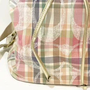Coach F77342 Daisy Madras Packable Backpack‎ Plaid DayBag Handbag Sack thumbnail 2