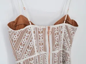 NEW For Love and Lemons Dakota Lace Midi Dress Bodysuit Sheer White Size M thumbnail 10