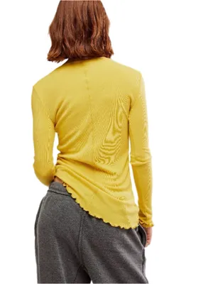 Free People Long Nights Layering Top- Ceylon Yellow Medium New With Tags thumbnail 4