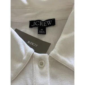 J‎ CREW NWT Perfect Rib Polo Shirt Size XS Cream Long Sleeve Knit Lightweight thumbnail 3