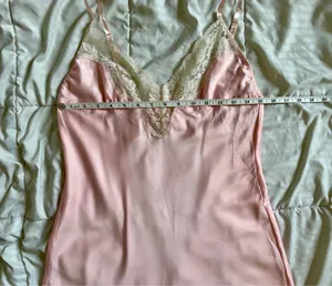 H&M Nightgown Size M Pink Lace Trim Low Back Ribbon thumbnail 5