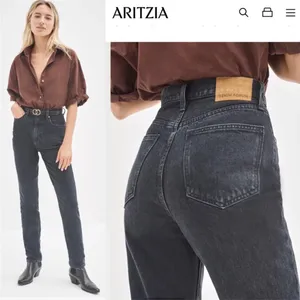 Aritzia Denim Forum The Nina Super High Rise Cigarette Jeans in Black‎ Size 24 thumbnail 4