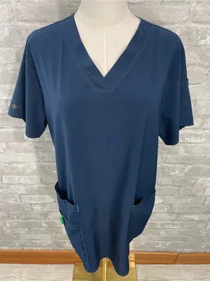 Carhartt Navy V-Neck Scrubs Tunic Top thumbnail 1