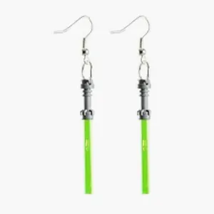 Star Wars Luke Skywalker Green Lightsaber Dangle Earrings, Green & Silver thumbnail 1