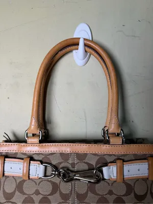 Coach Signature Hampton Buckle Belted Satchel Y2K Blue Leather Jacquard Bag thumbnail 9