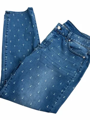 Talbots Anchor-Print Slim Ankle Curvy Jeans thumbnail 3