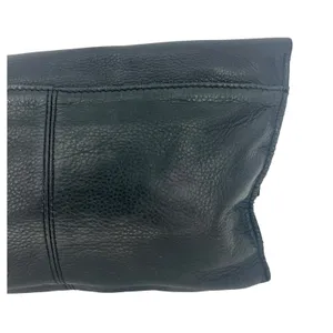 Anthropologie Black Leather Foldover‎ Clutch Bag thumbnail 8