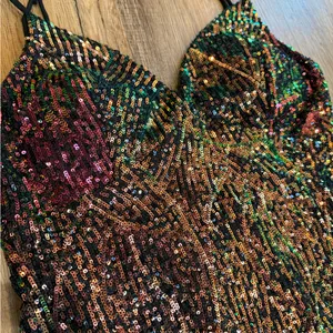 City Studio Multicolor Sequin Bodycon Mini Dress juniors size 7 thumbnail 3