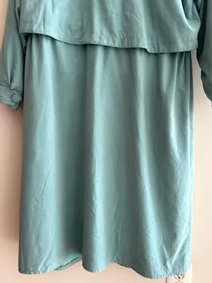 Carina Exclusive Women’s Vintage Turquoise Trench Coat, Size XL thumbnail 15