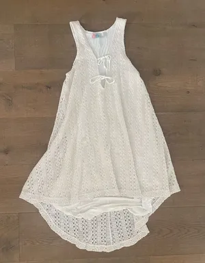 free people fp beach crochet tie hi lo dress v-neck thumbnail 1