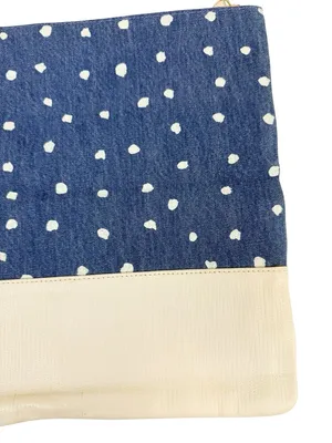 Clare V Polka Dot Denim Leather Foldover Clutch thumbnail 9