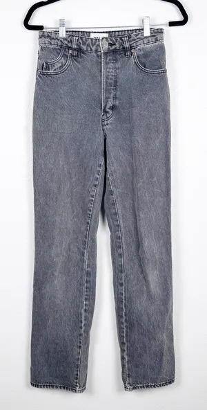 Rollas Womens Classic Straight High Rise Jeans Grey Size 26 thumbnail 1