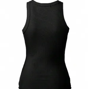 Amazon Sleeveless stretchy Black Ribbed Tank Top L/XL thumbnail 2