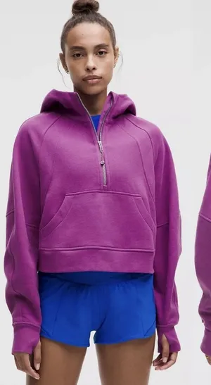 NEW Lululemon Scuba Oversized Half Zip Hoodie Vivid‎ Plum Athletic Cozy XL/XXL thumbnail 1