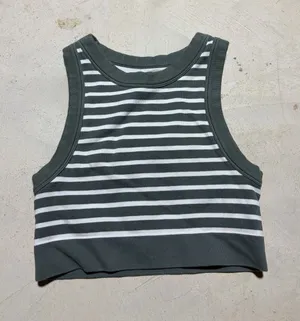 Aerie offline seamless stretch medium support sports bra striped tank small thumbnail 1