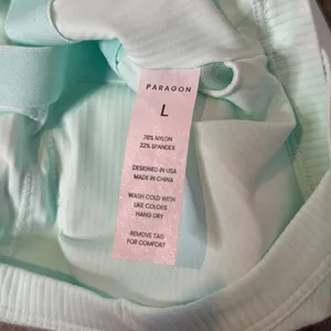 Paragon Fitwear Ribbed Shortsuit Activewear Pastel Green Size L Athletic‎ Padded thumbnail 2