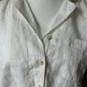 Pilcro White Collared Cropped Tie Up Blouse Top Size Extra Small thumbnail 4