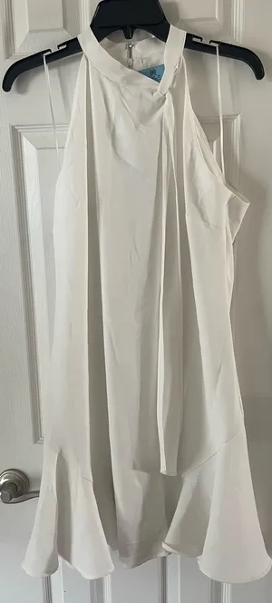 CeCe tie at neck Women's Dress, Sleeveless, White, $35 Size M, B52 thumbnail 2