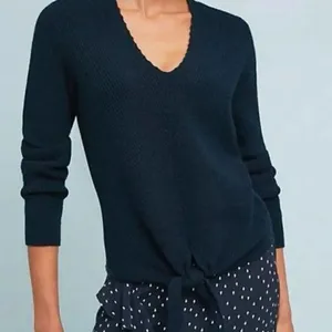 ✨Anthro Moth Rocio Ribbed Tie Front Sz XL Sweater✨ thumbnail 1