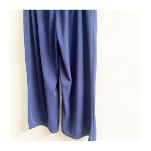 Halara Wide Leg Pants Womens XL Petite Navy Blue Pleated Office Wear Minimalist thumbnail 3