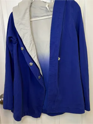 lululemon hoodie button cardigan sweater size 8 blue cotton cozy oversized fall thumbnail 4