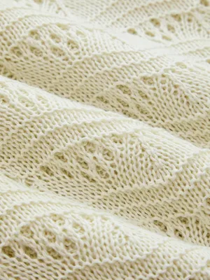 Commense Crochet Knit Crop Top Midi Skirt Set White Black Small NWT thumbnail 7