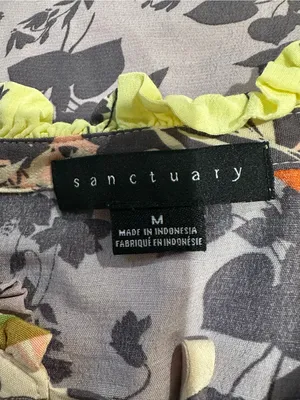 Sanctuary “After Party” Boho Floral Tie‑Neck Blouse – Size Medium thumbnail 12
