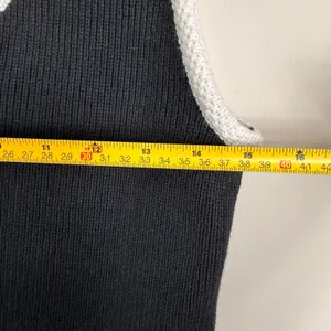 Abercrombie & Fitch Mara Button-Up Sweater Vest Black White Contrast Trim Med. thumbnail 7