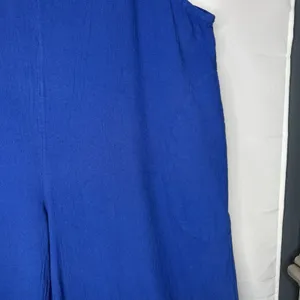 Oh My Gauze! Sabina Size 3 XXL‎ Wide Leg Overalls Romper Jumpsuit Blue Cotton thumbnail 10