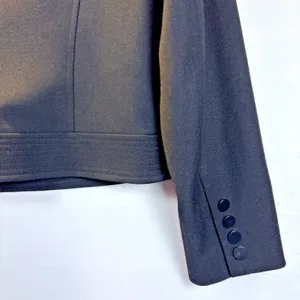 Talbots Womens Black Military Style Blazer Stand Collar Button‎ Front Jacket 6 thumbnail 3