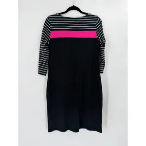Lauren Ralph Lauren Sheath Dress‎ Women XL Black Striped Pink Nautical Preppy thumbnail 7