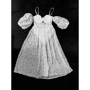 For‎ Love & Lemons Romi White Floral Eyelet Midi Dress XS thumbnail 7