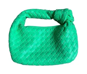 Small woven green handbag purse knot handle thumbnail 1