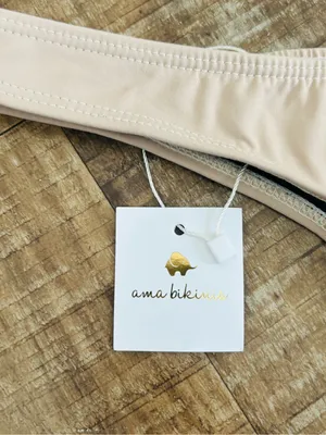 NWT AMA nude/tan thong bikini bottoms size large thumbnail 2
