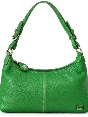 The Sak Green Pebbled Leather Shoulder Bag Hobo Purse Adjustable Strap thumbnail 2