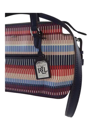 Ralph Lauren Lindley Alissa women’s shoulder bag tote purse multi striped thumbnail 3