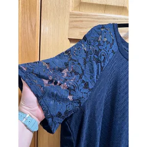 Bloomchic Women's 18/20 2X Lace Short Sleeve Blouse - Navy Blue NWT thumbnail 2