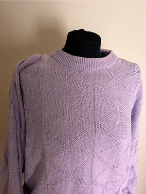 Van Heusen Vintage Lavender Textured Crewneck Sweater thumbnail 2