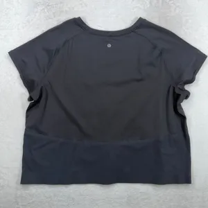 Lululemon 14 Final Lap Short Sleeve Mesh Panel Relaxed Fit Black Activewear Top thumbnail 10