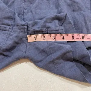 Abercrombie & Fitch Blue Linen Blend Belted Shorts Size M High Rise thumbnail 7