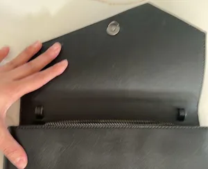 Matt and Natt Envelope Vegan Clutch Bag Missing Strap in Black thumbnail 12