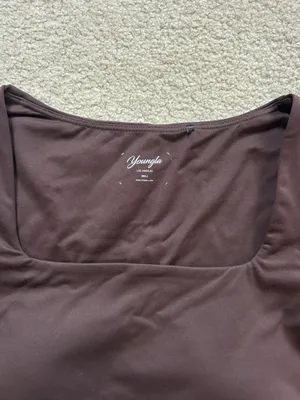 YoungLA cropped long sleeve workout top Brown thumbnail 2