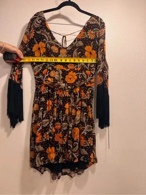 VERB Floral Fringe Mini Dress by Anthropologie Size S thumbnail 3