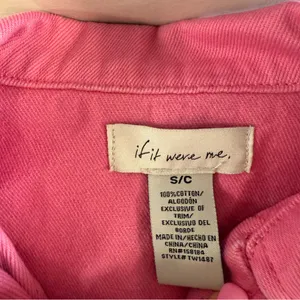 if it were me Oversized Jean Denim Jacket‎ Bubblegum Pink Snap Front Coquette S thumbnail 6