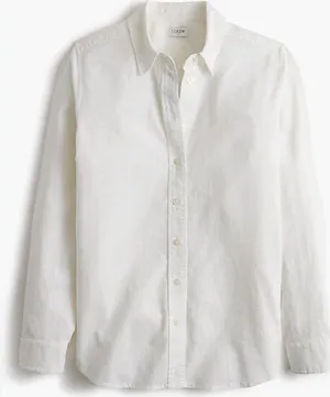 NWT JCrew White Linen Botton Blend Button Down Shirt l XXS l Sold Out thumbnail 1