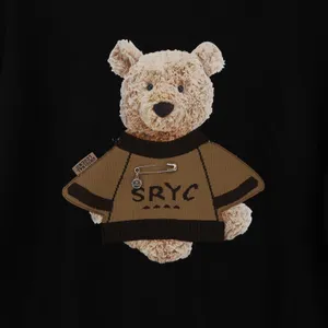VVS Fashion Top Womens XL SRYC Teddy Bear Graphic Black Long Sleeve Excellent thumbnail 2