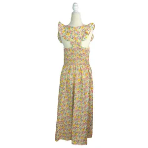 Anthropologie Cool Mode Ditsy Floral Smocked Bodice Midi Dress - Size L | Large thumbnail 4