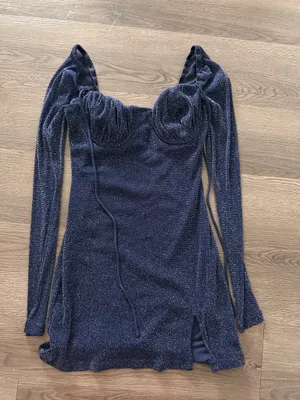 Princess Polly navy shimmery mini dress thumbnail 1
